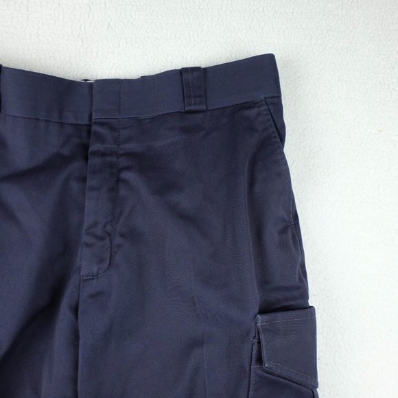 Vintage Cargo Pants Mens 38x30 Navy Blue Heavyweight Canvas Workwear Outdoor 80s - Picture 2 of 12